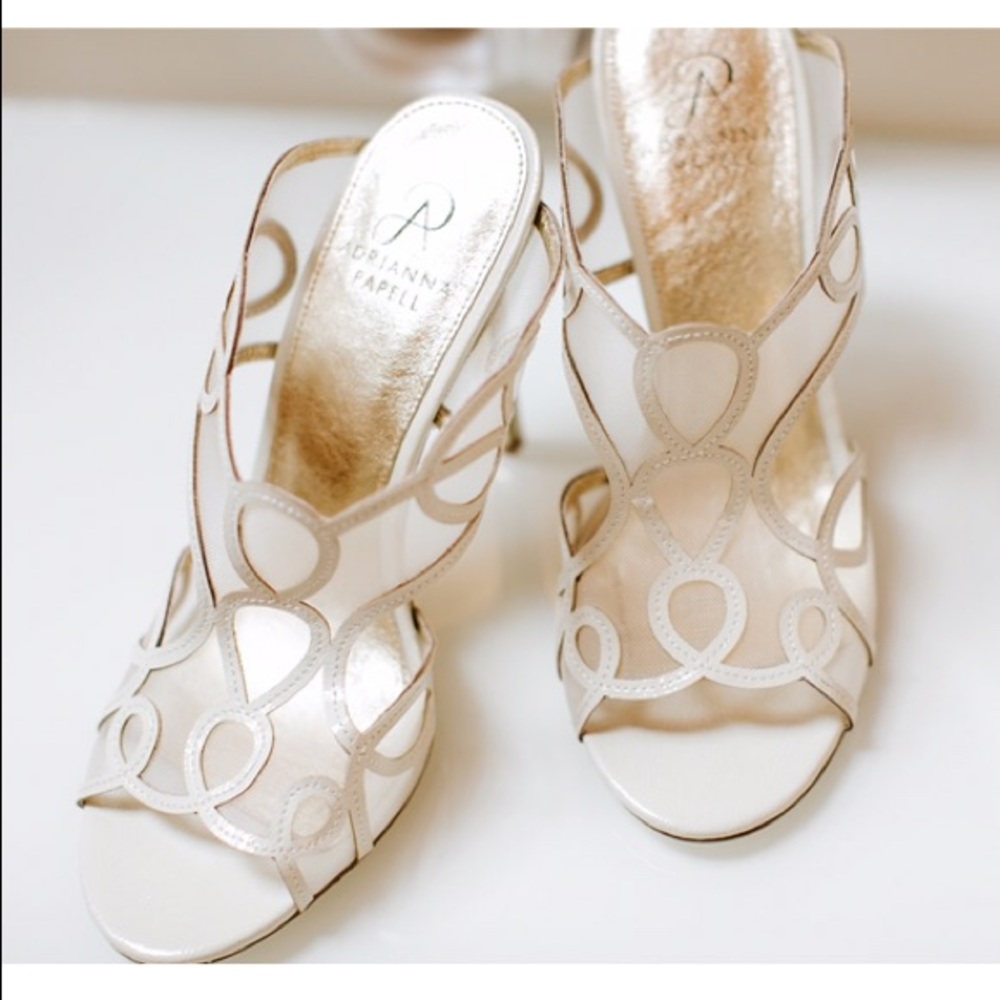 White Heels - Open Toe - Formal/Wedding - Anthro